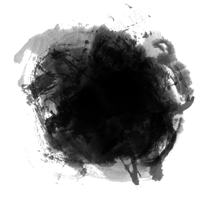 墨迹水墨黑色喷墨