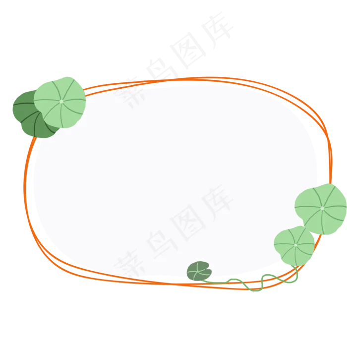 卡通清新荷花边框素材(2000X2000(DPI:300))psd模版下载