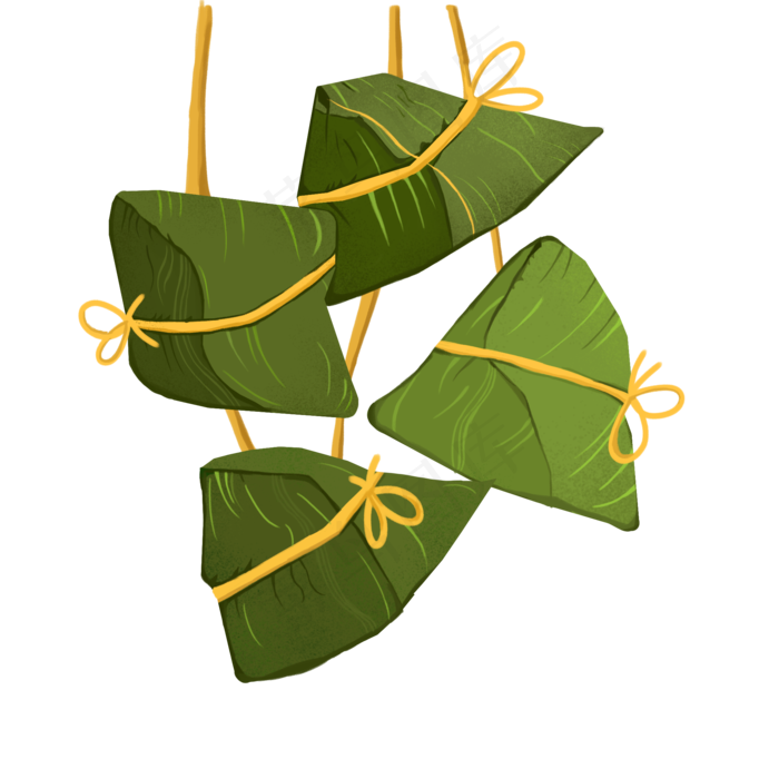 端午节绿色粽子水彩装饰电商(2040X2040(DPI:300))psd模版下载