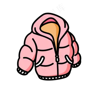 手绘电商平台服装店促销款式棉袄,免抠元素