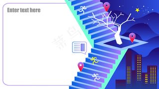 蓝色系扁平风科技智能定位矢量图