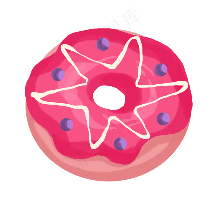美味的红色甜甜圈插画