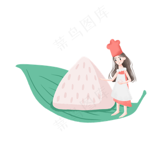 端午节吃粽子的女孩