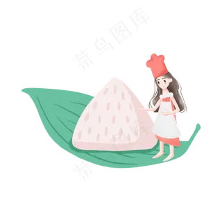 端午节吃粽子的女孩