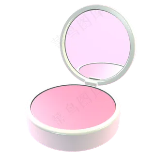 C4D立体腮红少女粉色白色包装