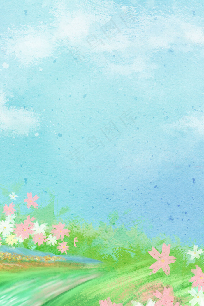 惊蛰春天手绘psd分层banner(3545*5315px 	      )psd模版下载