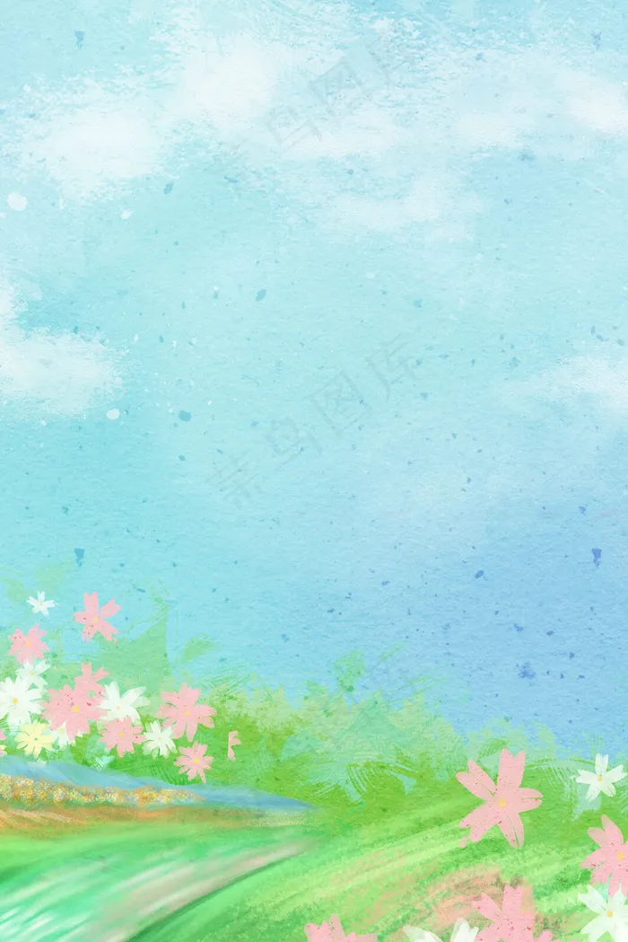 惊蛰春天手绘psd分层banner