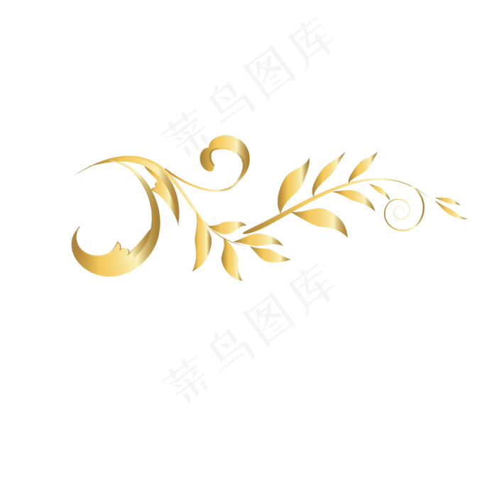 金色植物花纹,免抠元素