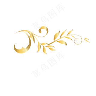 金色植物花纹,免抠元素