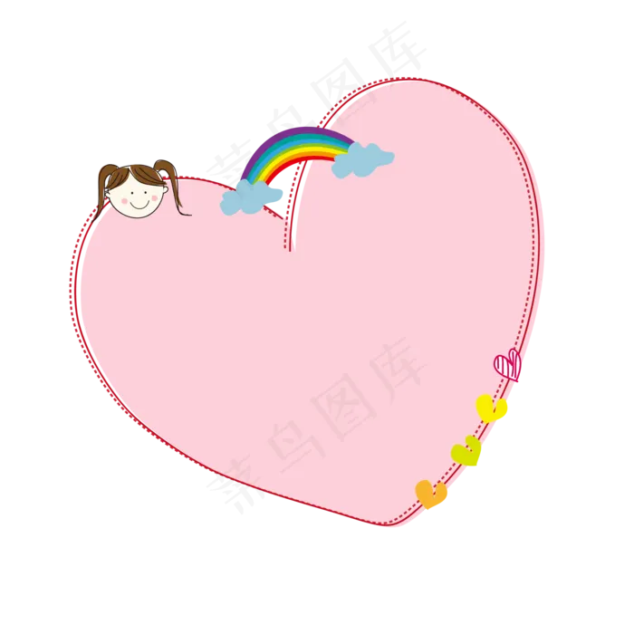 爱心儿童节边框(2000*2000px 300 dpi )ai矢量模版下载