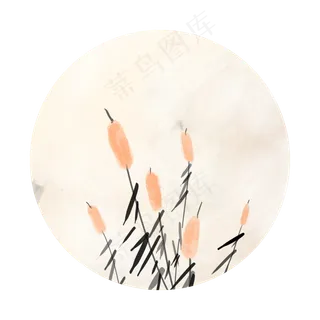 中国风古典风格古风水墨花鸟矢量,免抠元素