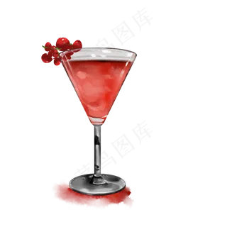 手绘卡通饮料樱桃汁