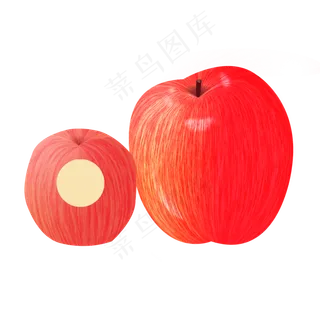 手绘仿真水果两个苹果PNG图案 手绘仿真水果两个苹果PNG图案