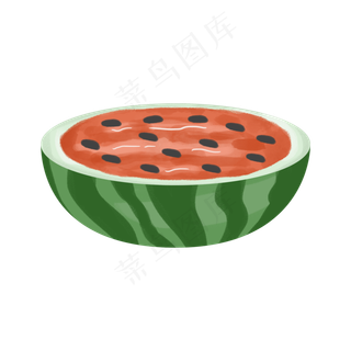 切开的半块西瓜和西瓜汁