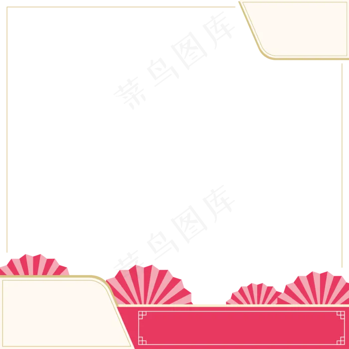 双11中国风电商边框(2362*2362px 300 dpi )ai矢量模版下载