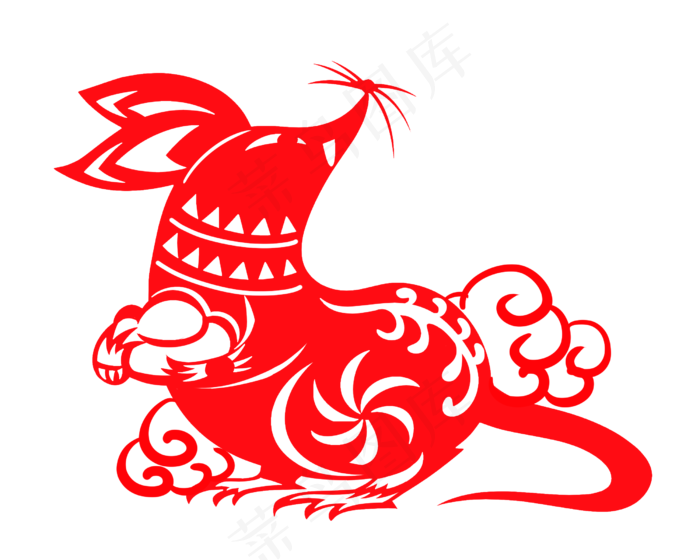春节窗花老鼠剪纸,免抠元素