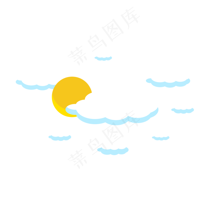 天气晴朗云朵天空,免抠元素(2084*2084px 300 dpi )eps,ai矢量模版下载