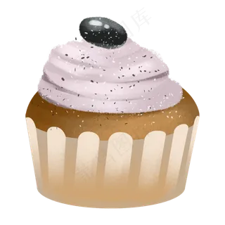 甜品甜点美食之蓝莓雪糕纸杯蛋糕