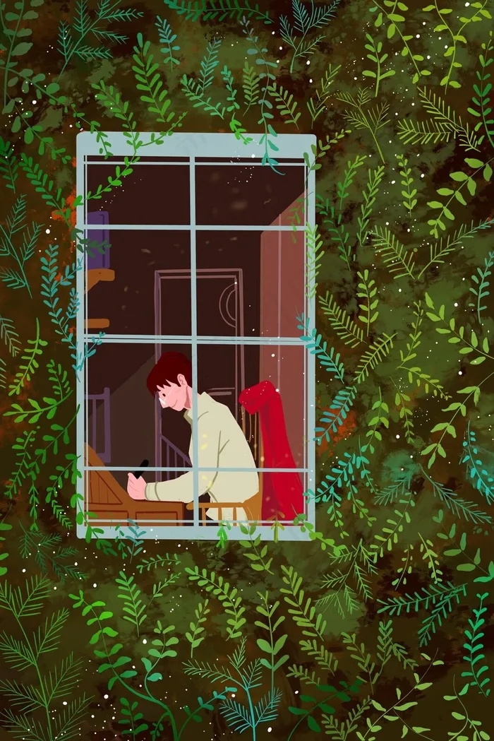 春季风景绿色植物男孩(3545X5315(DPI:300))psd模版下载