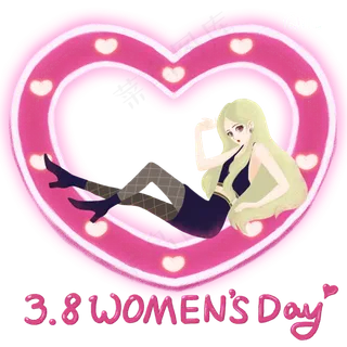 三八节妇女节女神过节聚焦灯下女,免抠元素