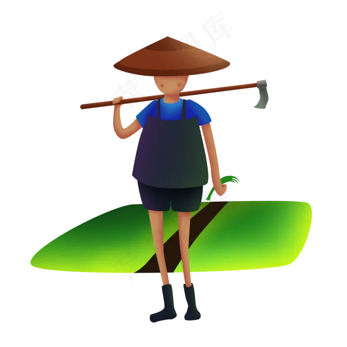 手绘五一劳动节勤快的农民(2000X2000(DPI:300))psd模版下载