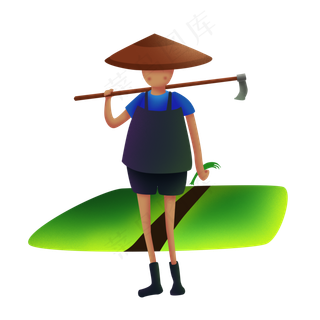 手绘五一劳动节勤快的农民