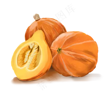 手绘蔬菜南瓜装饰素材