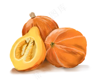 手绘蔬菜南瓜装饰素材