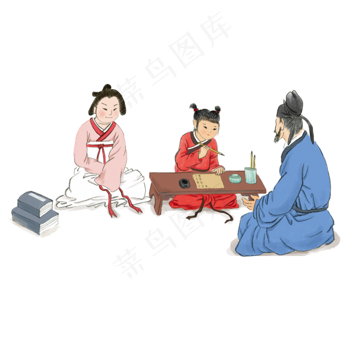 古代小孩父母教育(2000X2000(DPI:300))psd模版下载