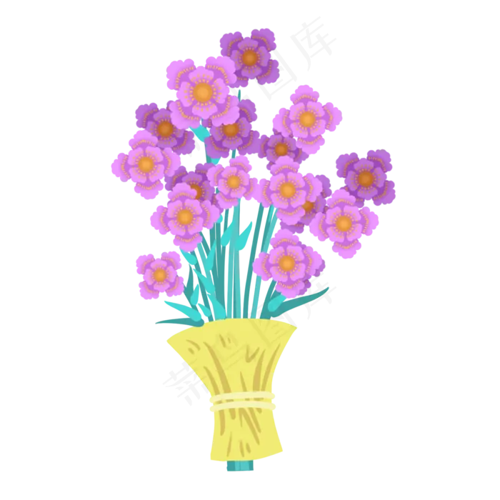 紫色花朵花束(2048X2048(DPI:300))psd模版下载