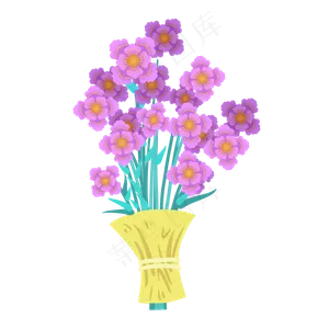 紫色花朵花束