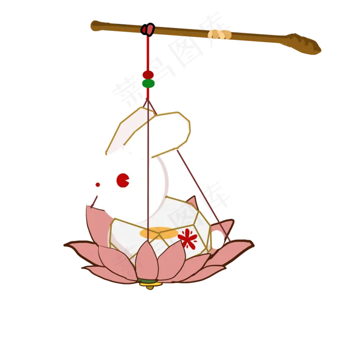 元宵节动物灯笼小兔子灯笼,免抠元素