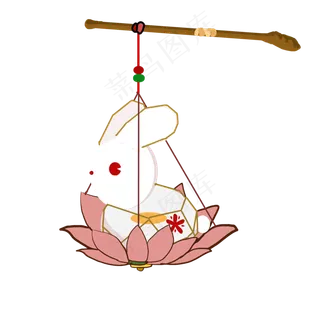 元宵节动物灯笼小兔子灯笼,免抠元素