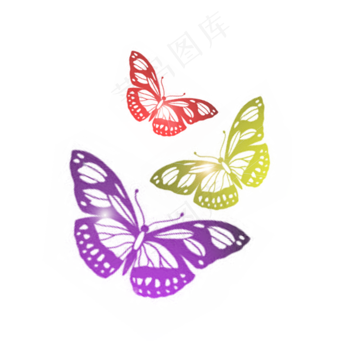 手绘梦幻蝴蝶装饰