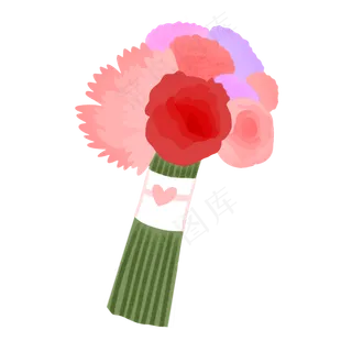 手绘卡通婚礼季手捧花