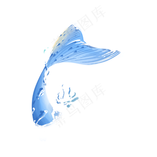 蓝色创意鲸鱼元素,免抠元素