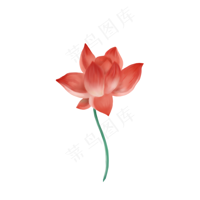 古风免扣荷花红色