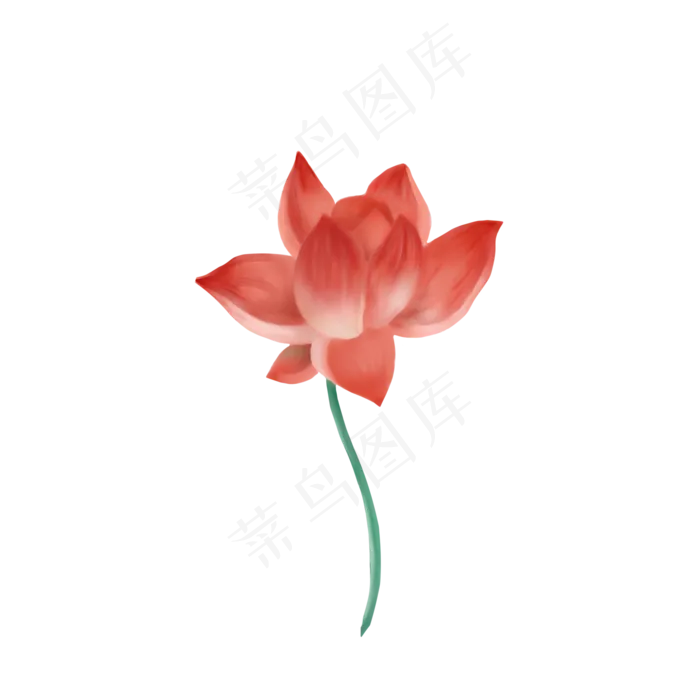 古风免扣荷花红色(2000X2000(DPI:300))psd模版下载