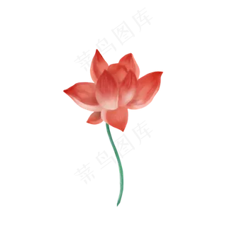 古风免扣荷花红色