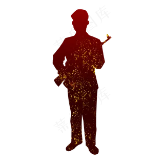 建军节军人剪影红军,免抠元素