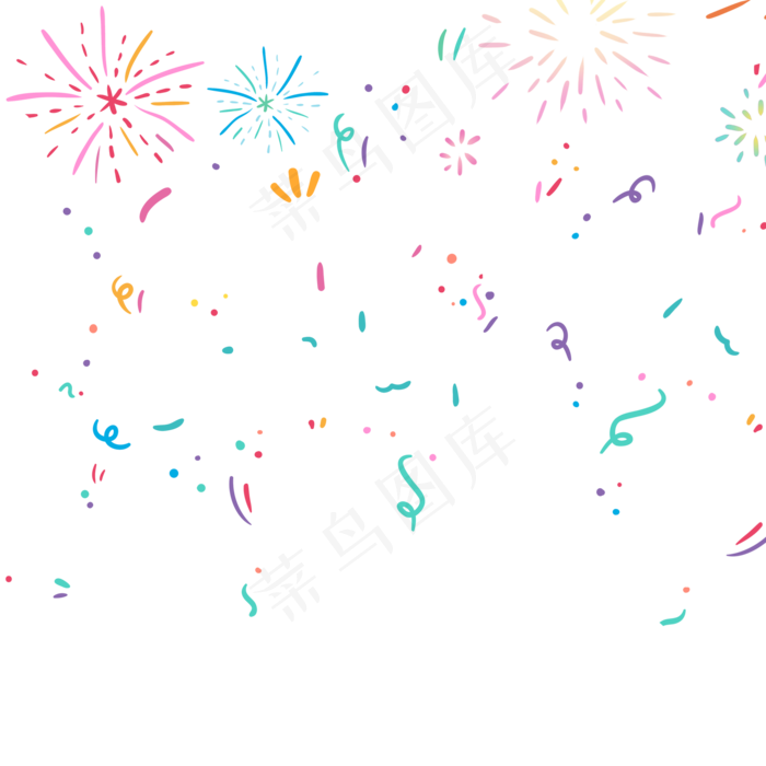彩色烟花爆炸漂浮元素,免抠元素
