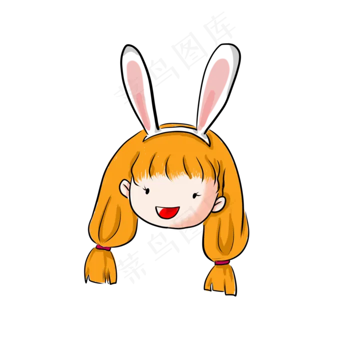 手绘卡通女孩头像