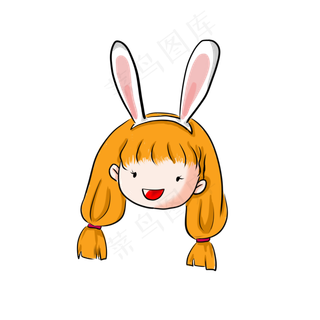 手绘卡通女孩头像