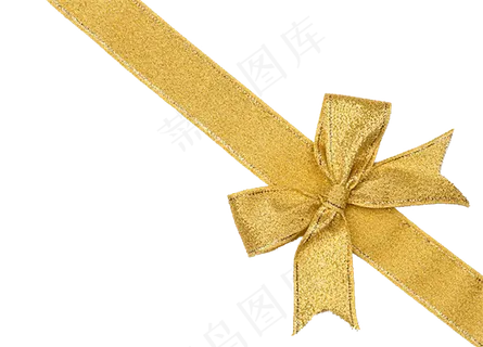 金色土豪金实拍蝴蝶结丝带,免抠元素
