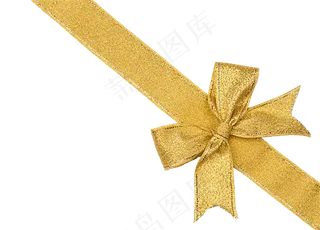 金色土豪金实拍蝴蝶结丝带,免抠元素