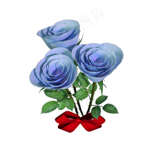 蓝色玫瑰png图