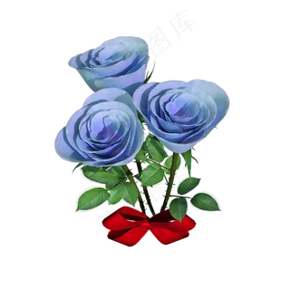 蓝色玫瑰png图