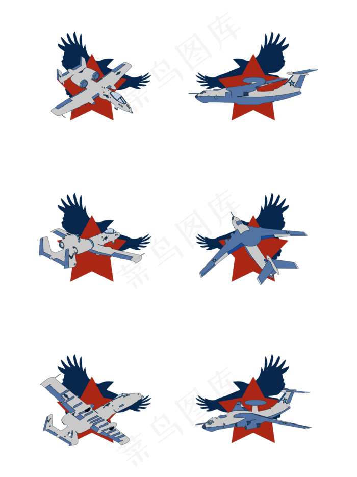 简约扁平卡通建军节空军战斗机飞