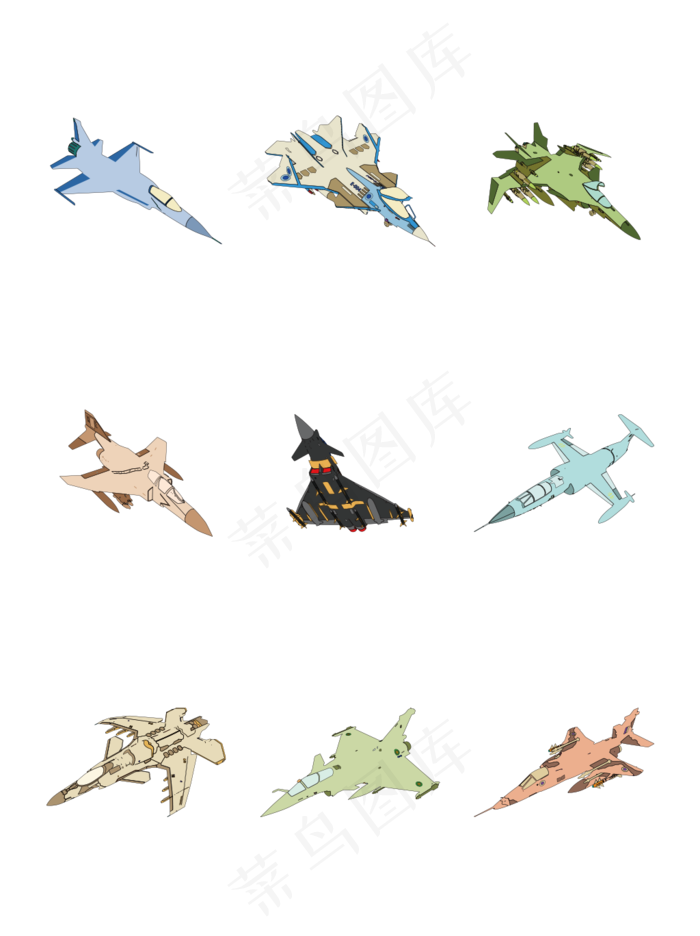 简约扁平卡通建军节飞机战斗机手