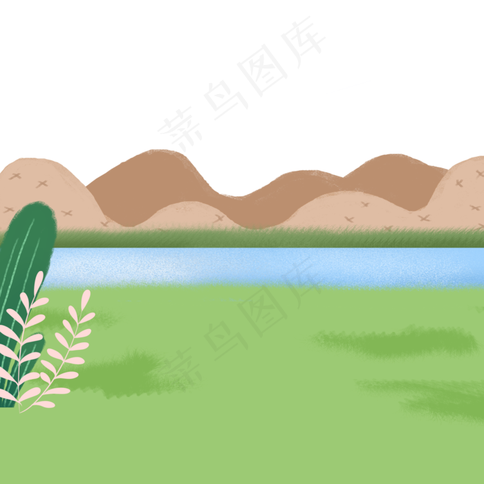 山水草地(2000X2000(DPI:300))psd模版下载
